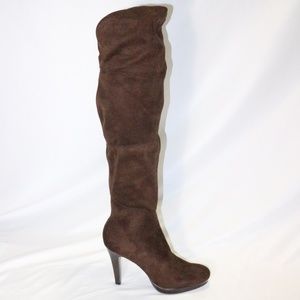 UNISA Choc Vegan Suede Pull On Knee High Boots